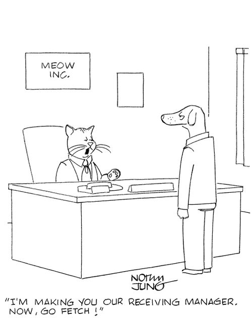 'I'm making you our receiving manager. Now, go fetch!'