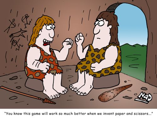 'You know this game will work so much better when we invent paper and scissors...'