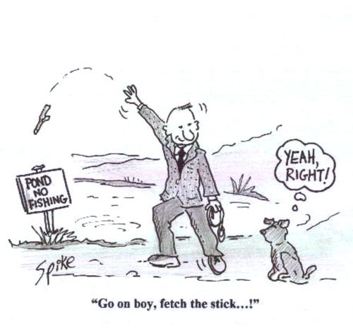 'Go on boy, fetch the stick...!'
