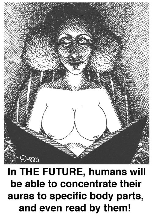 In the future, humans will be able to concentrate their auras to specific body parts, and even read by them!