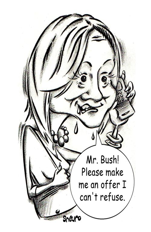 Belinda Stronach: Mr. Bush! Please make me an offer I can't refuse.
