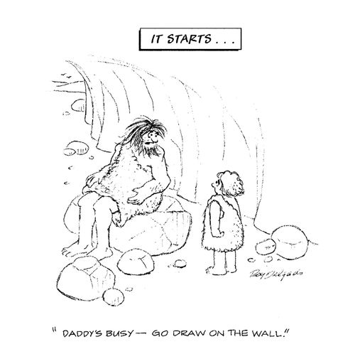 'Daddy's busy - Go draw on the wall.'