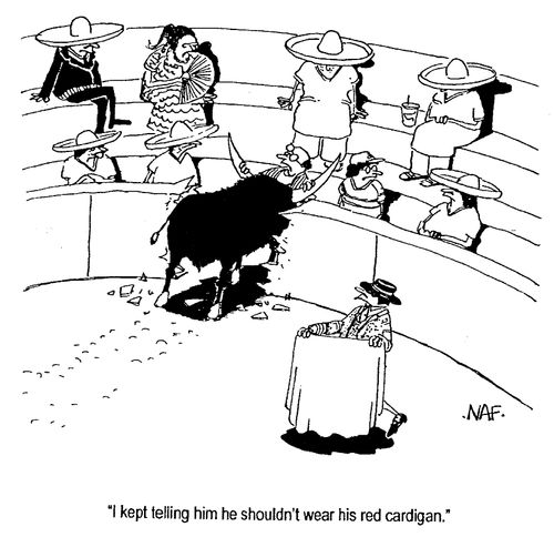 "I kept telling him he shouldn't wear his red cardigan."