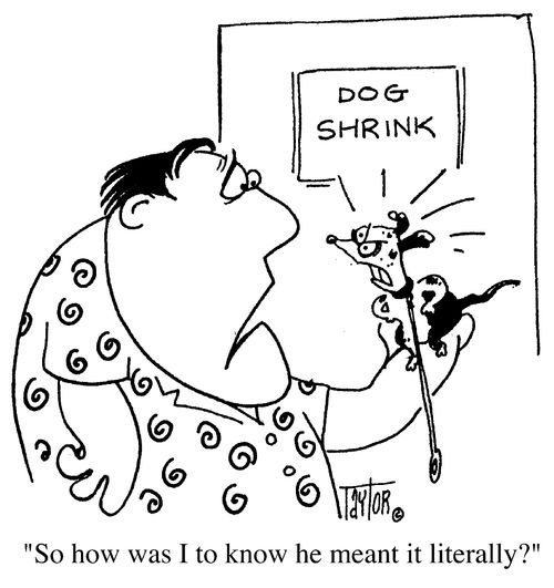 Dog Shrink - "So how was I to know he meant it literally."