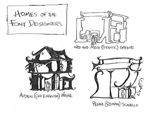 Homes of the font designers
