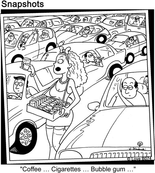 Yo-Yo Girl in Traffic.