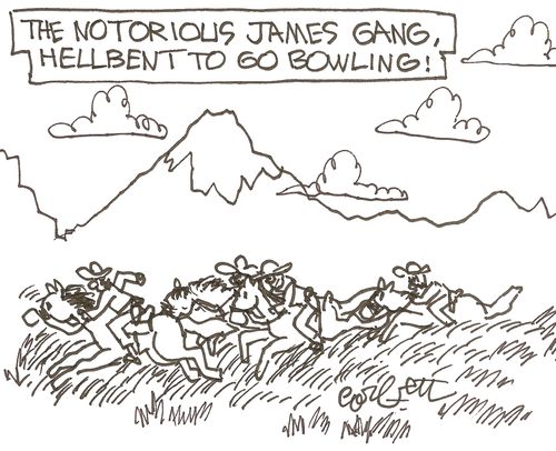 The notorious James gang, hellbent to go bowling!