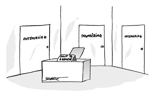 Outsourcing- Downsizing- Offshoring.