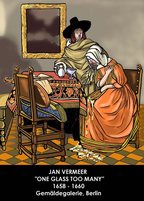 Jan Vermeer - 'One glass too many'