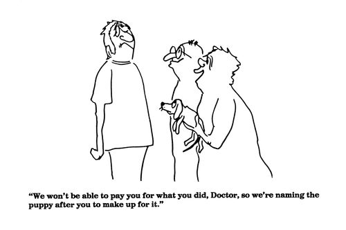 'We won't be able to pay you for what you did, Doctor...'