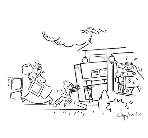 Moving a piano.