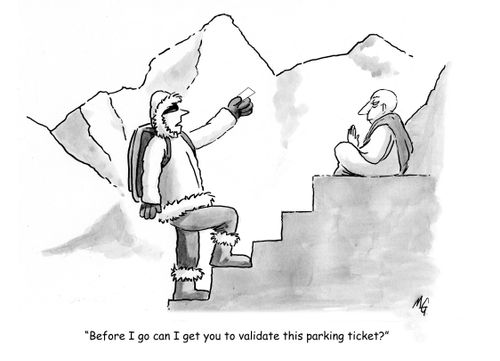 'Before I go can I get you to validate this parking ticket?'