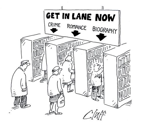 'Get in lane now' at library.