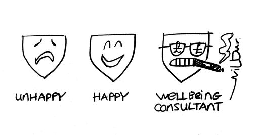 Unhappy, Happy, and Well Being Consultant Theatre Masks.