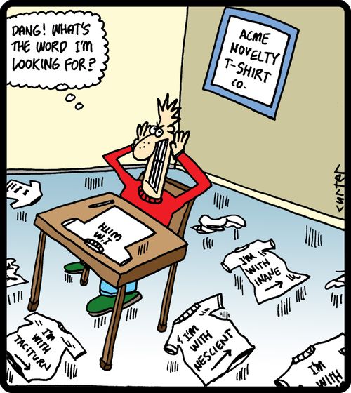 'Dang! What's the word I'm looking for?'