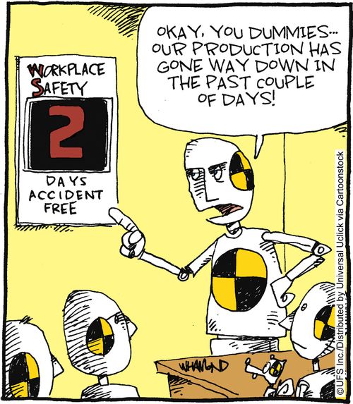 'Okay, you dummies... our production has gone way down in the past couple of days.'
