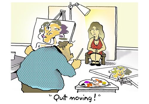 'Quit moving!'