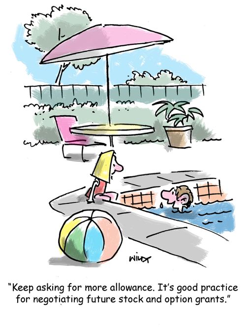 'Keep asking for more allowance. It's good practice for negotiating future stock and option grants.'