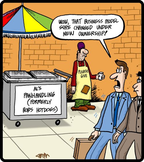 'Wow, that business model sure changed under new ownership!'