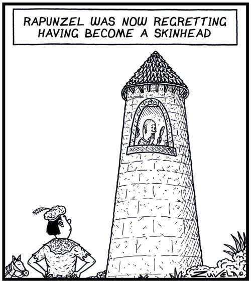 Rapunzel was now regretting having become a Skinhead.