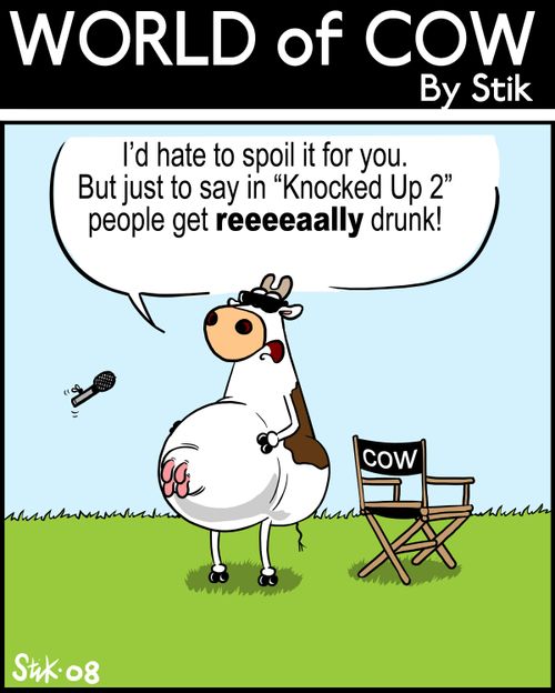 I'd hate to spoil it for you. But let's just say in 'Knocked Up 2' people get REALLY drunk!