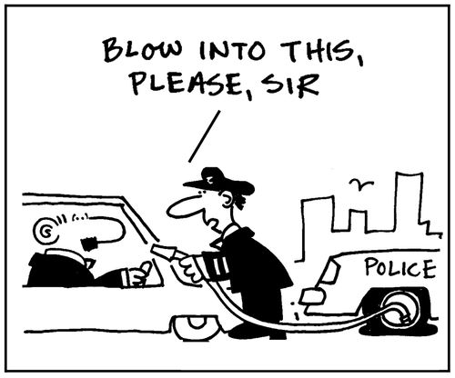 'Blow into this, please sir.'