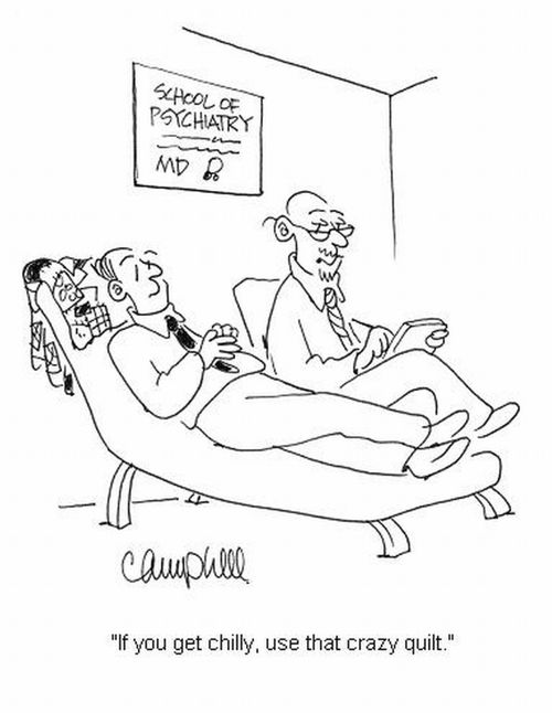 'If you get chilly, use that crazy quilt.'