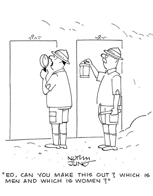 'Ed, can you make this out? Which is men and which is women?'