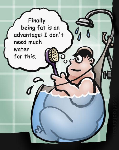 Fat guy in bathing bag