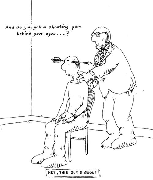 "And do you get a shooting pain between your eyes?"