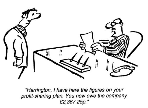 "I have the profit sharing figures.  You owe the company �2,367.25."