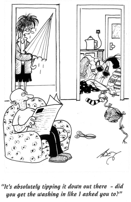 '...Did you get the washing in?'