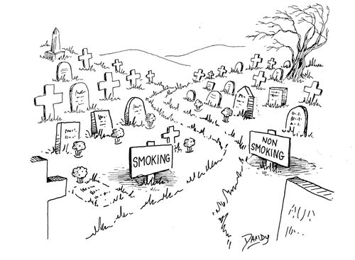 No smoking graveyard.