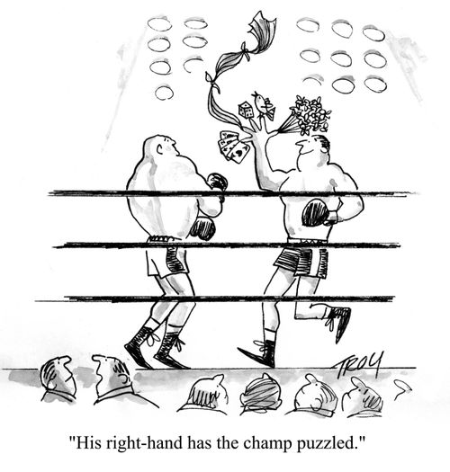 'His right-hand has the champ puzzled.'