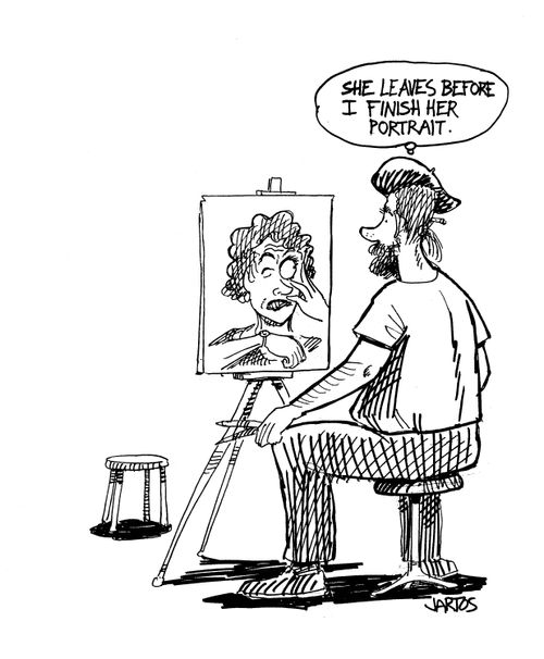 'She leaves before I finish her portrait.'