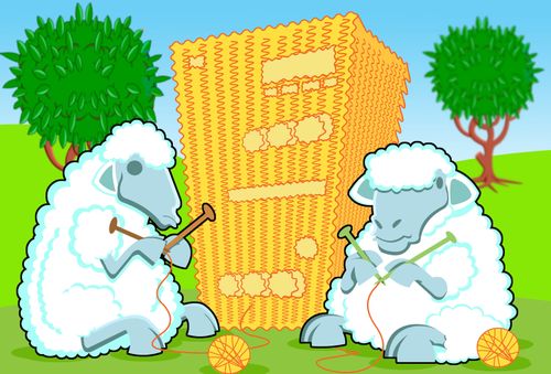 Sheep Knitting.