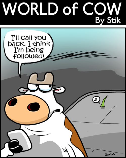 'I'll call you back. I think I'm being followed.'