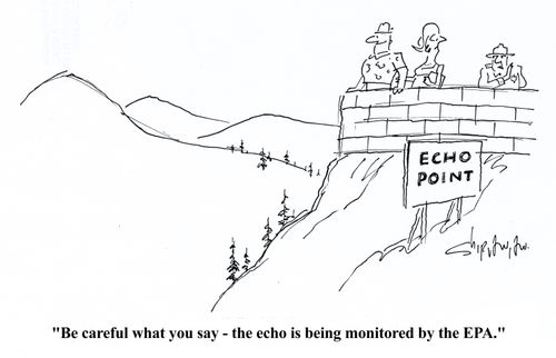 'Be careful what you say - the echo is being monitored by the EPA.'