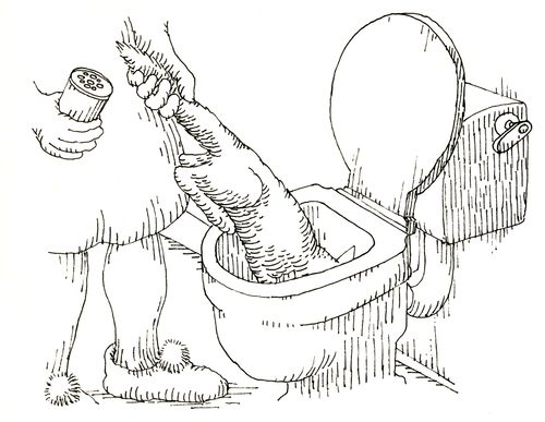 101 uses of a dead cat: toilet brush