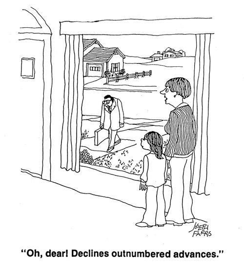 'Oh, dear. Declines outnumbered advances.'