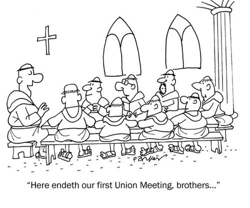 'Here endeth our first Union Meeting, brothers..'