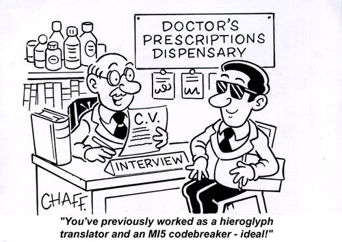 'You've previously worked as a hieroglyph translator and an MI5 codebreaker - ideal!'