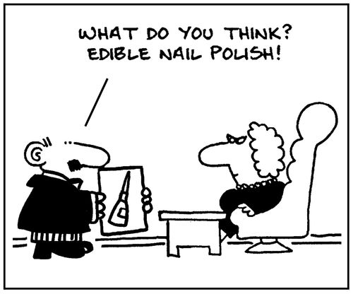 'What do you think? Edible nail polish.'