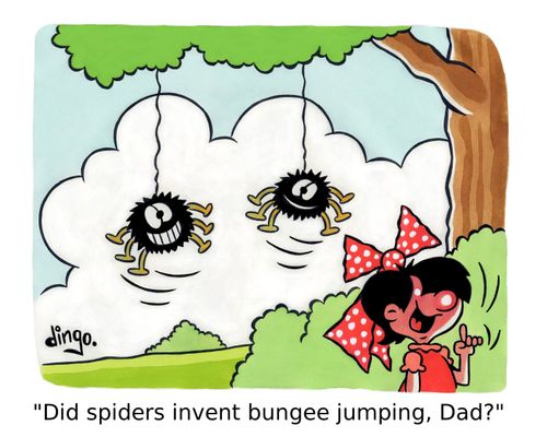 'Did spiders invent bungee jumping, Dad?' 