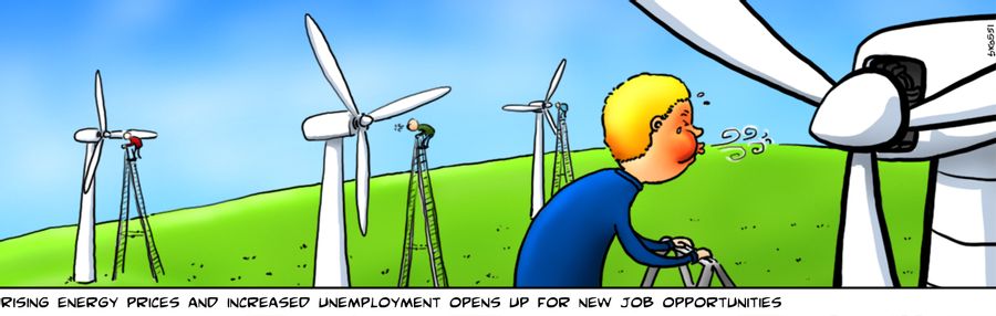 Rising energy prices and increased unemployment opens up for new job opportunities.