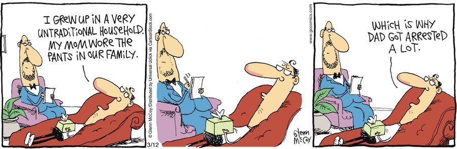 'I grew up in a very untraditional household. My mom wore the pants in our family. . . which is why dad got arrested a lot.'