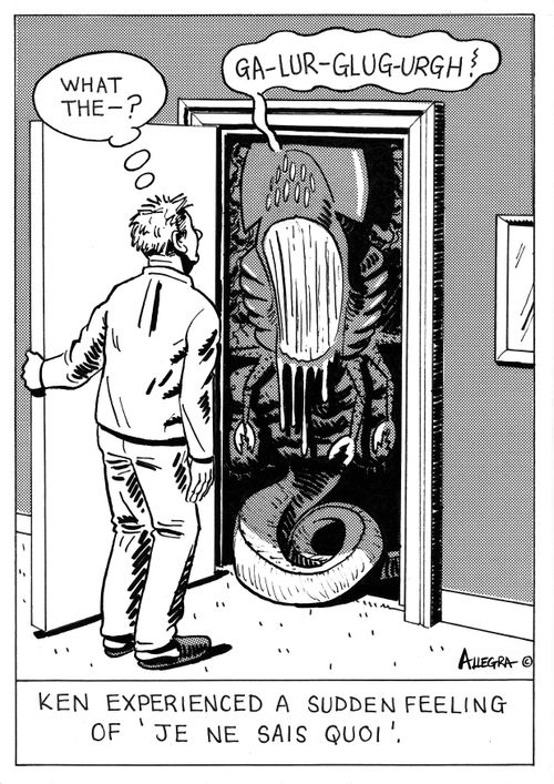Ken experienced a sudden feeling of 'Je Ne Sais Quoi'.