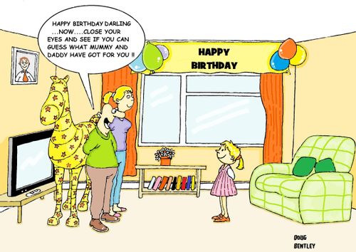 '. . . Close your eyes and see if you can guess what mummy and daddy have got for you!!'