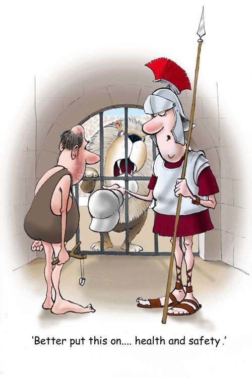'Better put this on. . . health and safety.'