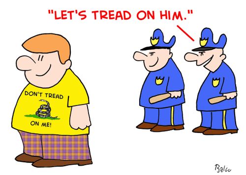 'Let's tread on him.'